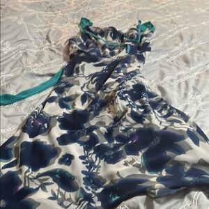 Floral Blue and White Dress